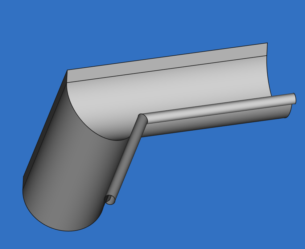 Fertiger Rinnenwinkel in FreeCAD